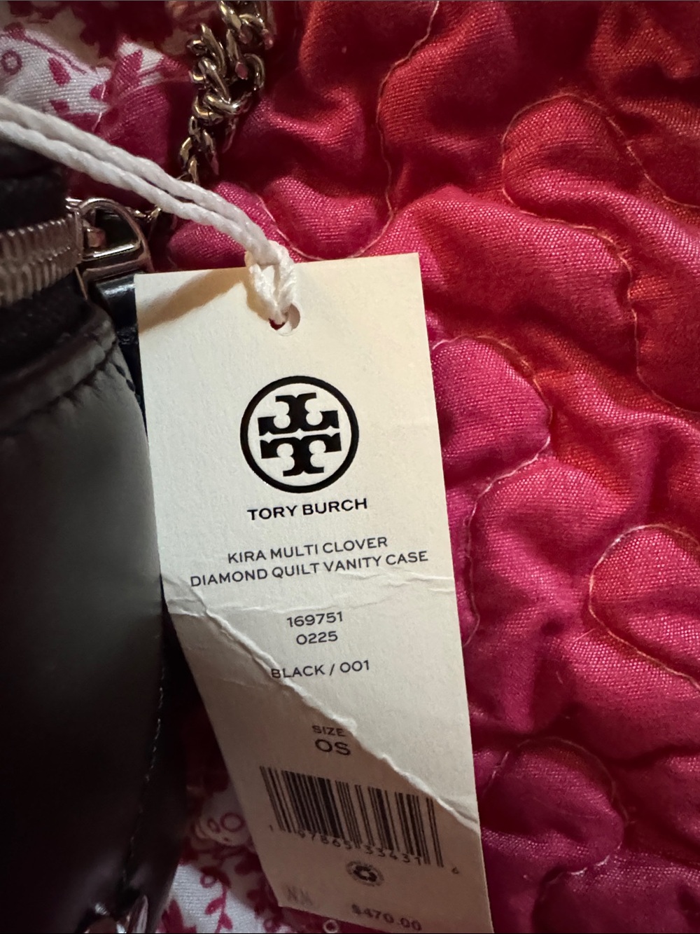 Tory Burch Black Quilted Crossbody with Gold Flower Hardware - Picture 3 of 9